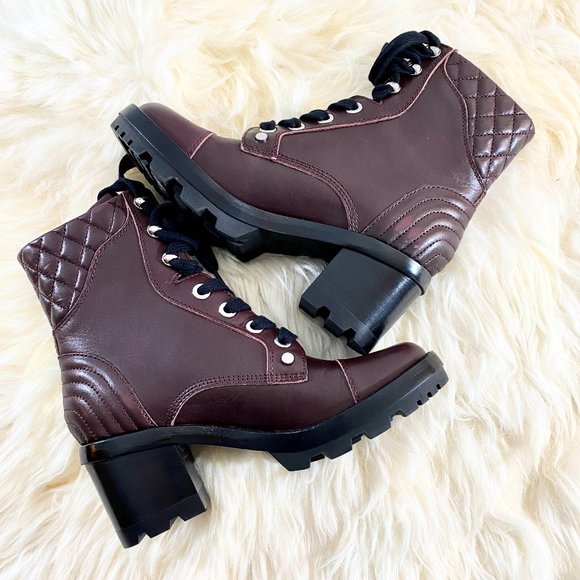 NWOB MARC FISHER Wyomi Platform Leather Lace-up Ankle Boot Sz 6.5 US - Picture 4 of 15